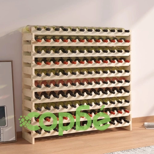 Поставка за вино 119x29x112 см масивна чамова дървесина ➤ топ цена ➤ sorbe.bg