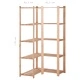 5-етажен ъглов стелаж, 82,5x82,5x170 см, бор масив