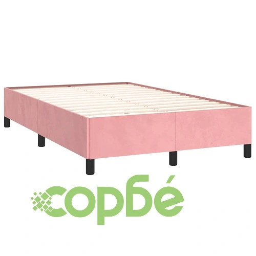 Боксспринг легло с матрак, розово, 120x190 см, кадифе ➤ топ цена ➤ sorbe.bg