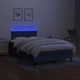 Боксспринг легло с матрак и LED, синьо, 120x190 см, текстил