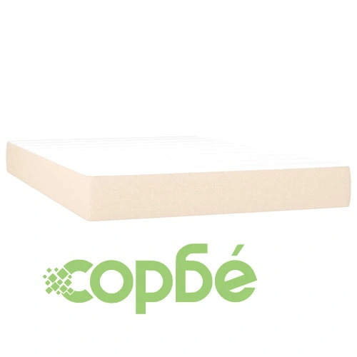 Боксспринг легло с матрак и LED, кремаво, 120x190 см, плат ➤ топ цена ➤ sorbe.bg