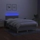 Боксспринг легло с матрак и LED, светлосиво, 120x190 см, плат
