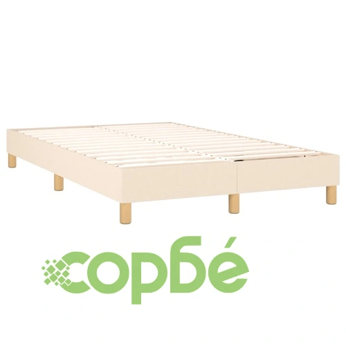 Боксспринг легло с матрак и LED, кремаво, 120x190 см, плат ➤ топ цена ➤ sorbe.bg