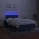 Боксспринг легло с матрак и LED, синьо, 120x190 см, текстил