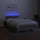 Боксспринг легло с матрак и LED, светлосиво, 120x190 см, плат