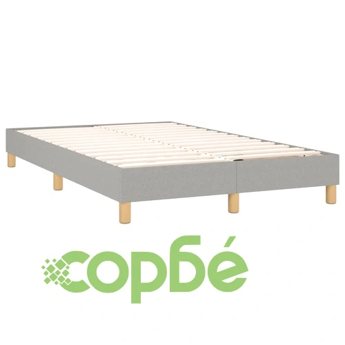 Боксспринг легло с матрак и LED, светлосиво, 120x190 см, плат ➤ топ цена ➤ sorbe.bg