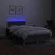 Боксспринг легло с матрак и LED, тъмносиво, 120x190 см, плат