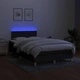 Боксспринг легло с матрак и LED, черно, 120x190 см, плат