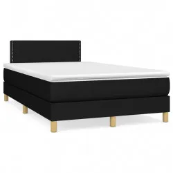 Боксспринг легло с матрак и LED, черно, 120x190 см, плат