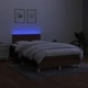 Боксспринг легло с матрак и LED, тъмнокафяво, 120x190 см, плат