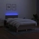 Боксспринг легло с матрак и LED, таупе, 120x190 см, плат