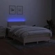 Боксспринг легло с матрак и LED, кремаво, 120x190 см, плат