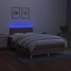 Боксспринг легло с матрак и LED, таупе, 120x190 см, плат