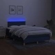 Боксспринг легло с матрак и LED, синьо, 120x190 см, текстил