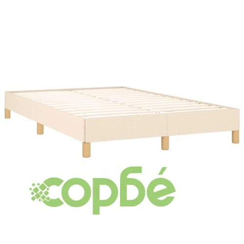 Боксспринг легло с матрак и LED, кремаво, 120x190 см, плат ➤ топ цена ➤ sorbe.bg