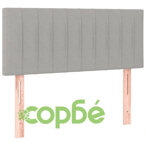 Боксспринг легло с матрак и LED, светлосиво, 120x190 см, плат ➤ топ цена ➤ sorbe.bg