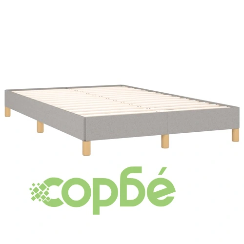 Боксспринг легло с матрак и LED, светлосиво, 120x190 см, плат ➤ топ цена ➤ sorbe.bg