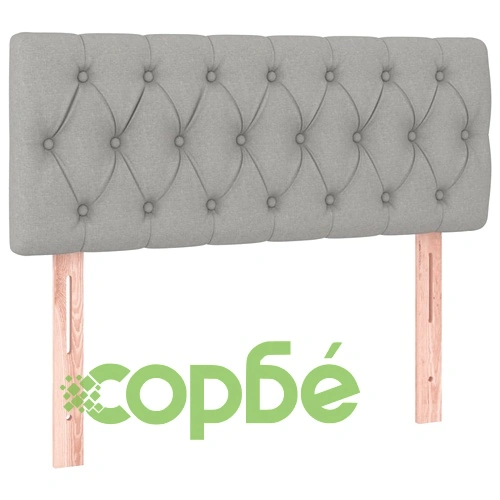 Боксспринг легло с матрак и LED, светлосиво, 120x190 см, плат ➤ топ цена ➤ sorbe.bg