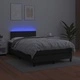 Боксспринг легло с матрак и LED, черно, 120x190 см, еко кожа
