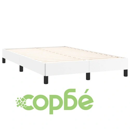 Боксспринг легло с матрак и LED бяло 120x190 см изкуствена кожа ➤ топ цена ➤ sorbe.bg