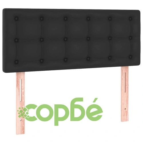 Боксспринг легло с матрак и LED, черно, 120x190 см, еко кожа ➤ топ цена ➤ sorbe.bg