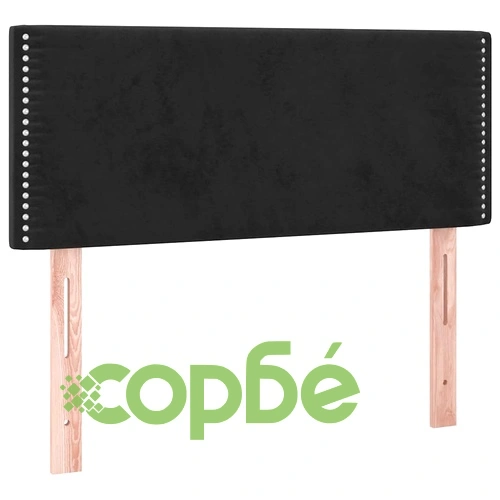 Боксспринг легло с матрак и LED, черно, 120x190 см, кадифе ➤ топ цена ➤ sorbe.bg