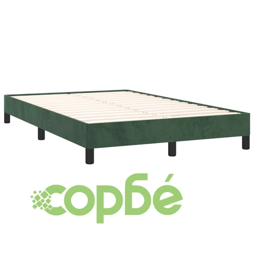 Боксспринг легло с матрак и LED тъмнозелено 120x190 см кадифе ➤ топ цена ➤ sorbe.bg
