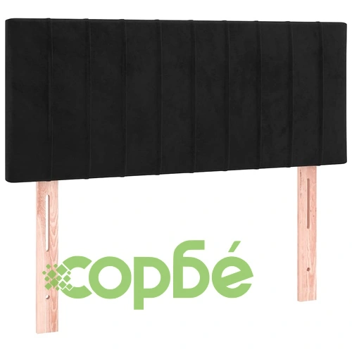 Боксспринг легло с матрак и LED, черно, 120x190 см, кадифе ➤ топ цена ➤ sorbe.bg