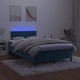 Боксспринг легло с матрак и LED, тъмносиньо, 120x190 см, кадифе