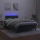 Боксспринг легло с матрак и LED тъмнозелено 120x190 см кадифе