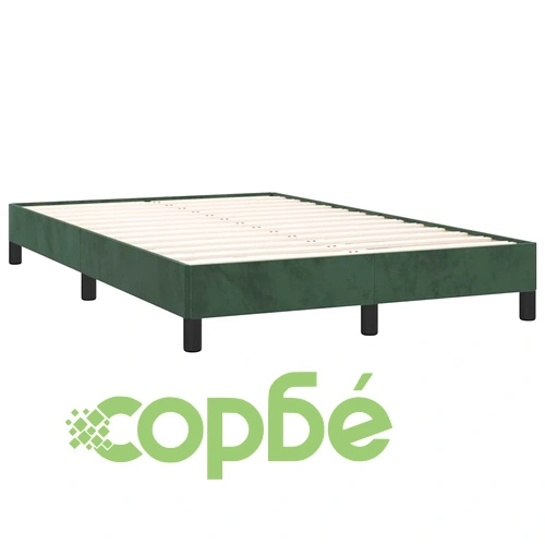 Боксспринг легло с матрак и LED тъмнозелено 120x190 см кадифе ➤ топ цена ➤ sorbe.bg