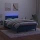 Боксспринг легло с матрак и LED, тъмносиньо, 120x190 см, кадифе