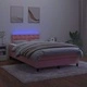 Боксспринг легло с матрак и LED, черно, 120x190 см, кадифе