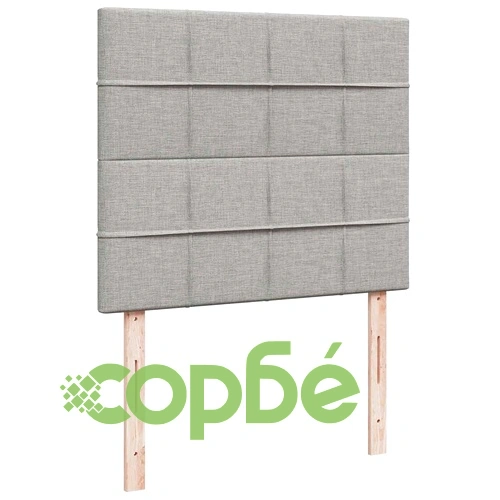 Боксспринг легло с матрак и LED, светлосиво, 120x190 см, плат ➤ топ цена ➤ sorbe.bg