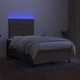 Боксспринг легло с матрак и LED, таупе, 120x190 см, плат