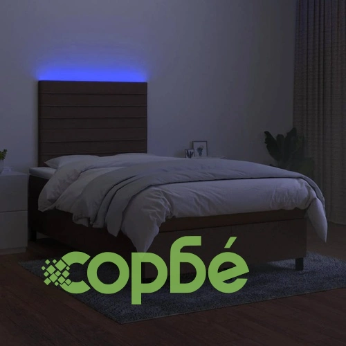 Боксспринг легло с матрак и LED, черно, 120x190 см, плат ➤ топ цена ➤ sorbe.bg