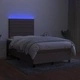Боксспринг легло с матрак и LED, таупе, 120x190 см, плат