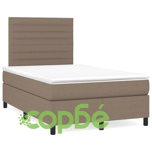 Боксспринг легло с матрак и LED, таупе, 120x190 см, плат ➤ топ цена ➤ sorbe.bg