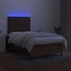 Боксспринг легло с матрак и LED, тъмнокафяво, 120x190 см, плат
