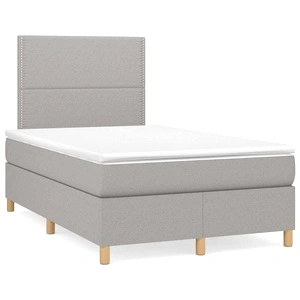 Боксспринг легло с матрак и LED, светлосиво, 120x190 см, плат