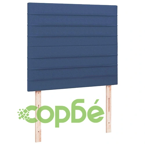 Боксспринг легло с матрак и LED, синьо, 120x190 см, текстил ➤ топ цена ➤ sorbe.bg