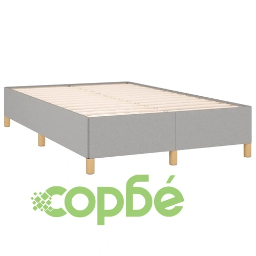 Боксспринг легло с матрак и LED, светлосиво, 120x190 см, плат ➤ топ цена ➤ sorbe.bg