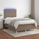 Боксспринг легло с матрак и LED, таупе, 120x190 см, плат