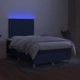 Боксспринг легло с матрак и LED, синьо, 120x190 см, текстил