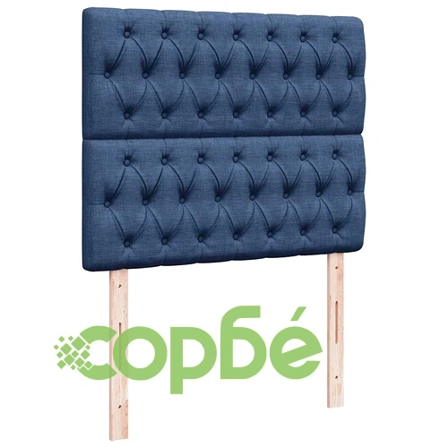 Боксспринг легло с матрак и LED, синьо, 120x190 см, текстил ➤ топ цена ➤ sorbe.bg
