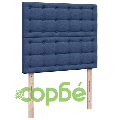 Боксспринг легло с матрак и LED, синьо, 120x190 см, текстил ➤ топ цена ➤ sorbe.bg