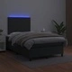 Боксспринг легло с матрак и LED, черно, 120x190 см, еко кожа