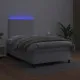 Боксспринг легло с матрак и LED бяло 120x190 см изкуствена кожа