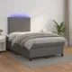 Боксспринг легло с матрак и LED сиво 120x190 см изкуствена кожа