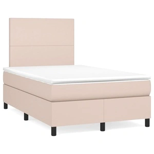 Боксспринг легло с матрак LED капучино 120x190 см еко кожа